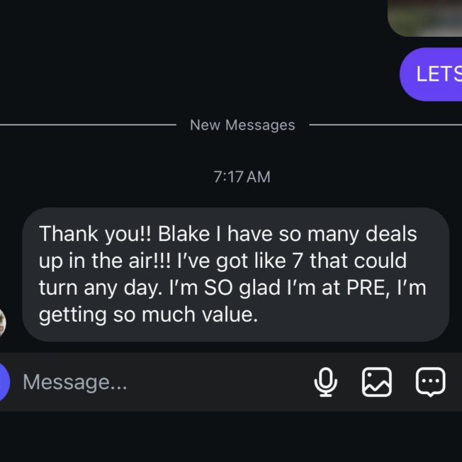 Agent text about seven deals in the air